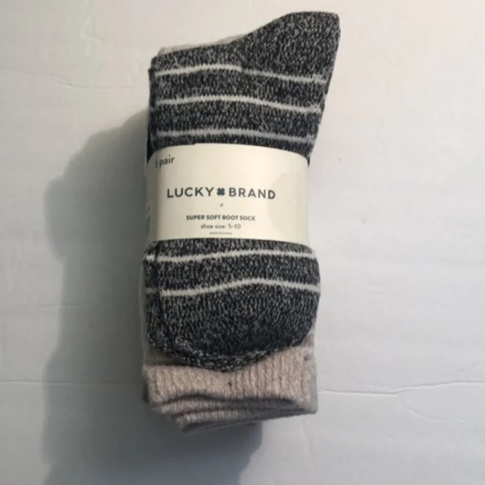 Lucky Brand Ladies Boot Socks Soft  6-pairs Sz 5-10